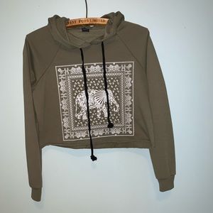 Cropped Elephant Hoodie